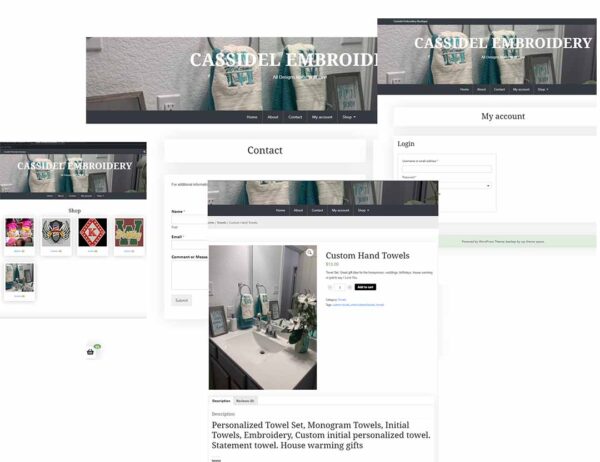 cassidel embroidery website homepage, #jcurtismedia