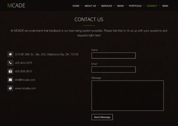website contact form