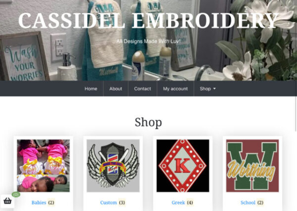 cassidel embroidery website, jcurtismedia