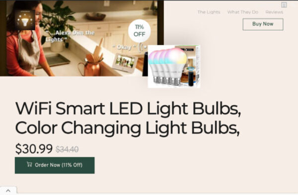 wifi light bulbs website landing page, jcurtismedia, website Design site cover